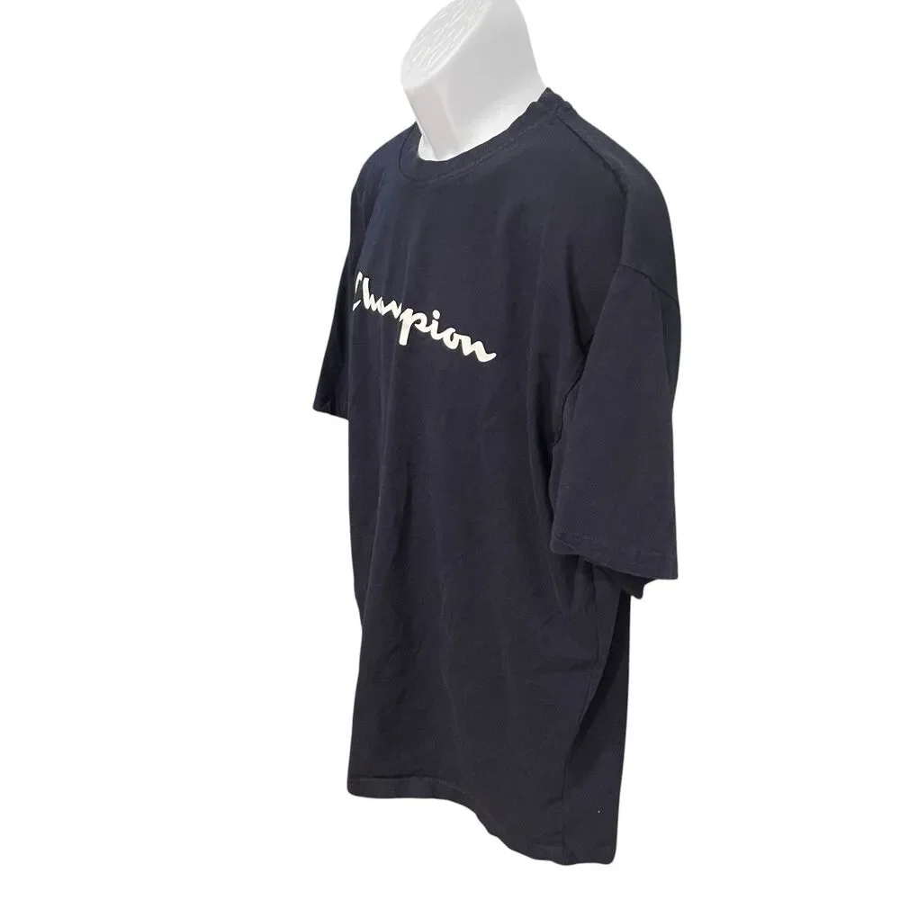Vintage Champion Brand Big Logo T-shirt Lot Size XL 1X Red Black Cotton Shirt - Picture 8 of 10